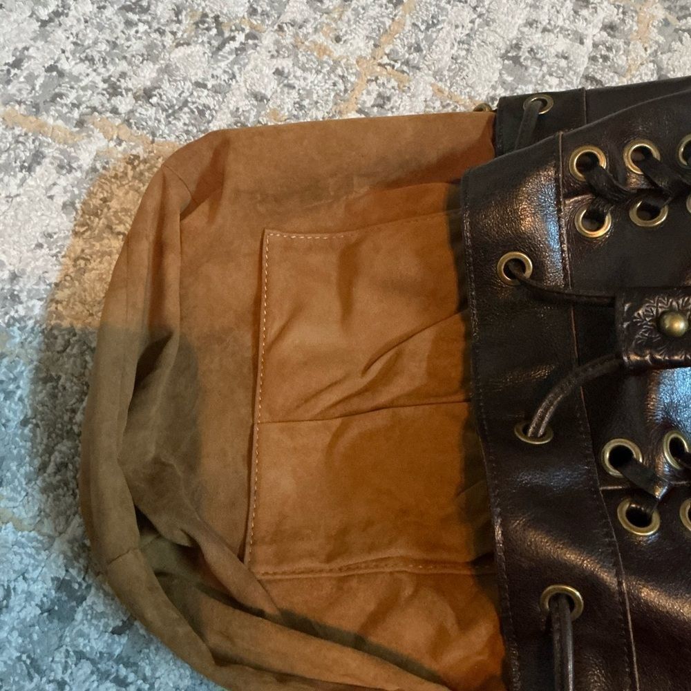 PATRICIA NASH MARTINA DISTRESSED BUCKET BAG! DARK BROWN, EUC! - Picture 9 of 13